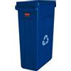 Rubbermaid FG354007BLUE Cestino per rifiuti Rubbermaid Slim Jim con canaline di ventilazione, blu