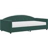 vidaXL Letto da giorno con materasso verde scuro 100x200 cm in velluto