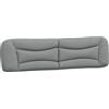 vidaXL Cuscino per testata grigio chiaro 200 cm in tessuto