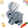 xinrongda Giocattolo di Peluche Elettronico Interattivo Coniglio, Coniglio Peluche Interattivo, Coniglietto Pasquale con Suoni e Orecchie Mobili, Giocattolo Realistico per Bambini, Ragazzi e Ragazze(Grigio)
