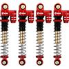 INJORA RC Ammortizzatore 43mm Filettato Tele Shocks Riempito d'olio Damper per 1/24 RC Crawler Axial SCX24 Deadbolt Bronco Gladiator Upgrade (Rosso,4pcs)
