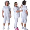 FERRUCCI COMFORT Pigiama Sanitario Girocollo Manica Corta Pantalone Corto - 9017 MC PC - per Anziani, Incontinenza, Alzheimer, Demenza, 100% Cotone Leggero (IT, Testo, M, Regular, Regular, Donna)