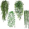 Auauraintt 4 Pezzi Finte Cadenti, 55-80 cm Pianta, Pendenti Artificiali con Vaso, Plastica per Decorazione Matrimonio Giardino Casa Balconi