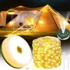 POWZOO 10m Luci Solari Esterno Campeggio,3 in 1 Luce Campeggio Multifunzione, 9 Modalità,con Telecomando, 2000mAh IP44, Catena Luminosa Esterno Ricaricabile,per Tenda,Giardino e Avventure Esterni.