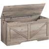HOOBRO Cassapanca, Panca Contenitore per Bambini, con Cerniere di Sicurezza, Grande Piano, Manico Incorporato, Poggiapiedi, Baule per Giocattoli, Sgabello, 100 cm, Grège EBG771CW01