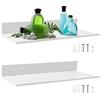LIMITADA 2 Pz Mensola da Parete 30*12*4 CM Mensole da Muro Metalliche Mensola Bagno Bianco Scaffale da Parete in Alluminio Spaziale con Accessori di Montaggio Ripiani Galleggianti Set per Bagno Cucina