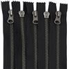 Aerzetix - C61528 - Set di 5 Cerniere Lampo N°5 Non separabili 16cm in Metallo Vintage - tiretto Decorativo - Colore Nero - cursore pelletteria Cucito Gonna Jeans merceria