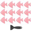 PATIKIL 12 PCS Adesivi Antiscivolo per Vasca da Bagno, Adesivi Antiscivolo per Doccia con Raschietto Decalcomanie per Pavimento Doccia Forma di Pesce Carini per Vasche, Rosa