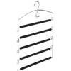 Relaxdays Grucce per Pantaloni Salvaspazio, Appendiabiti Multiplo Imbottito in Metallo, HLP: 44,5x37x2,7 cm argento/nero