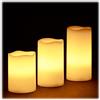 Relaxdays Candele a LED, Set da 3 Candeline Elettriche con Fiamma Tremolante, Funzionamento a Batterie, Ø 7 cm, Crema