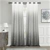 Central Park Ombre - Tenda da finestra in misto rayon con 6 occhielli in tinta unita, colore crema e grigio, per soggiorno, camera da letto, set da 2, 101,6 x 241,3 cm ciascuno