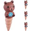 Relaxdays Cono di Argilla a Forma di Orso, Sfere da Irrigazione a Goccia, Set da 4, Design Orsetto, 100 ml ciascuno, Irrigatore per Piante, Colorato, Ceramica