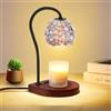 CABRHEART Candle Warmer Lamp with Timer, Dimmable Electric Candle Warmer Melter, Small & Large Jar Fragrance Candle Holders for Home Decoration Gift for Women, White-Orange