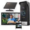 Videocitofono Wifi Senza Fili Con Pannello Solare,Schermo Touchscreen a Colori D