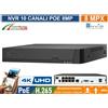 ENVIO NVR 10 CANALI POE 8MP 4K VIDEOANALISI RICONOSCIMENTO VOLTI UMANO VEICOLI - P2P
