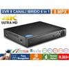 ENVIO XVR DVR 6in1 AHD CVI TVI CVBS XVI IP 8 CANALI 8 MP FACE RECOGNITION HUMAN DETECT