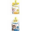 GimCat Bundle GimCat Budino con calcio, Snack per gatti composto da latte intero genuino a ridotto contenuto di lattosio per ossa sane + GimCat Yoghurt, Snack per gatti composto