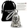 Guardian Bell Campanello portafortuna per cani con portachiavi e sacchetto regalo in velluto nero, campanello per moto, peltro senza piombo, prodotto negli Stati Uniti, 1.75, Peltro, Nessuna pietra