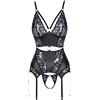Cottelli Lingerie - Completo basco da donna, taglia XL, colore: Nero/Viola