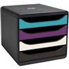EXACOMPTA Cassettiera Big Box 4 -linea Titane - 34,7 x27,8 x 26,7 cm - 4 cassetti - colori assortiti - Exacompta (unità vendita 1 pz.)