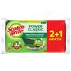 3M Spugna abrasiva Power Classic - antibatterica - 14,2x2,4x11,5 cm - giallo-verde - Scotch-Brite - conf. 3 pezzi (unità vendita 1 pz.)