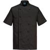 Portwest Giacca cuoco Kent - maniche corte - taglia M - nero - Portwest (unità vendita 1 pz.)