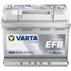 VARTA N60 Blue Dynamic EFB 12V 60Ah 640A Batteria per auto Start-Stop 560 500 064