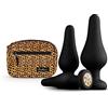 Panthra Buttplug Set Kesia, Silicone Plug Anales per Principianti e Utenti Avanzati, Plug Anale Set con 3 Diverse Dimensioni inclusivo Borsa Abbinata, Giocattoli Leopardo