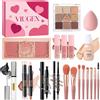 Viugex Tutto in Uno Trousse Trucchi Donna Ragazza, Set Regalo Make Up, Kit Trucco Make Up Completo con Fondotinta Gloss Labbra Palette di Ombretto e Blush Mascara Correttore Set Pennelli Trucco Professionale