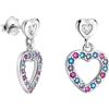 SOFIA MILANI - Orecchini da Donna in Argento 925 - con Pietra Zircone - Orecchino Pendente a Cuore - E2512