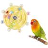 LuckyOpt Giocattolo per uccelli, ruota rotante pappagallo giocattolo con perline colorate, giocattolo interattivo per piccoli pappagalli medi Cockatiels Conures Lovebirds (giallo)