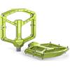 GEWAGE Pedali MTB edizione professionale, in alluminio CNC, asse da 9/16, 14 perni regolabili in altezza, design ultra piatto senza tappo, perni di ricambio e attrezzi (verde lime)