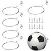 Songella Supporto Per Pallone Portapalle Da Parete Con Viti Sportivo 6 Pezzi Pallacanestro Calcio Pallavolo, Argento
