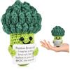 CDLIZW Mini Bambola Lavorata a Maglia,Broccoli Intrecciati Bambola,Creative Knitted Positive Doll,Carina Mini Broccoli Uncinetto Bambola,Regali Divertenti per Amici,Famiglia,Colavoratori