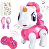 Joellfuner Unicorno Robot Giocattolo, Unicorno Bambina Regalo con Telecomandato, Robot Interattivo Touch Programmabile Danzante Musica Funzioni, Regalo per Bambini