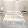 KVLKBV Letto Doppio 140 x 190 cm, telaio bianco con pattine antidiscorrenza e spazio di archiviazione (35,5 cm), ideale per camere da letto e camere degli ospiti