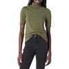 Amazon Essentials Dolcevita Drappeggiato in Cotone Modal con Maniche A Sbuffo Donna, Avorio, S