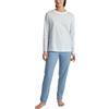 Calida Cotton Stripes, Set di Pigiama Donna, Endless Sky,