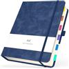 Yarotm Quaderno Puntinato A4-1 Pezzi Taccuino in Pelle PU - 21.6x28.5cm Block Notes A4-100g/m² Carta Taccuino Puntinato 5mm - 360 Pagine Notebook Quaderno A4 Diario, Blu Scuro