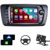 LSLYA Autoradio per Seat Ibiza 2009-2013 con Carplay Wireless e Android Auto,Stereo Auto Bluetooth con 7 Schermo Bluetooth,EQ/RDS/FM/Microfono/SWC/Telecamera/GPS