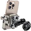 Lamicall Supporto Telefono Moto - [Tutto Metallo] [Antivibrazione] [Braccio Retrattile] Antifurto, 2 x 360° Rotazione, Porta Telefono Bicicletta, per iPhone 17 16 15 14 e Altro Smartphone da 4,7-7,2