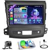 Hikity 8 Core 4GB+64GB Android 13 Autoradio per Mitsubishi Outlander 2/Peugeot 4007/Citroen C-Crosser Radio CarPlay Android Auto Senza Fili Bluetooth 9 Radio Auto Schermo con Navi Telecamera Posteriore