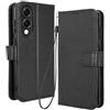 RonRun RonRon Cover Samsung Galaxy S25 Edge Libro, Flip Custodia Portafoglioin Pelle, Antiurto case per Samsung Galaxy S25 Edge, Nero