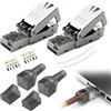 Yatrosynth 2 Packs Connettore Ethernet Cat 7 Senza Attrezzi, Plug RJ45 Schermato da 10 Gbps, Compatibile con CAT 6A, CAT 6