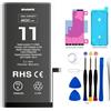 EFaith Batteria per iPhone 11 [4500mAh] di ricambio ad alta capacità 0 cicli con kit di riparazione professionale e adesivo