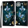 Haninsuze Cover per Samsung Galaxy A22 5G, Custodia Interno TPU Antiurto Portafoglio con Disegni [schede Fessura] [Supporto Stand] Cover Libro in PU Pelle (farfalla)