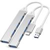 P37 Hub 4 in 1 Confezione con 2 hub USB, Connettori USB-A e Tipo C. Adattatore USB Multiple Mini Hub per PC, Laptop, MacBook Windows, Switch, Chromecast, Xiaomi, Redmi, Android, Galaxy