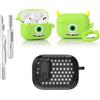 LEWOTE Custodia protettiva 3 in 1 compatibile con Apple AirPods Pro (2a/1a generazione) con kit di pulizia e portachiavi (Mike), nero