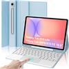 IVEOPPE Cover Tastiera per Samsung Galaxy Tab S10 Lite/S9 FE/S10 FE 10.9/S9 11, Tastiera Touchpad Italiano QWERTY Bluetooth Senza Fili Staccabile, Custodia con Portapenna, Azul Cielo