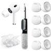 Ganbary 4 Paia Gommini compatibili con Airpods Pro/Airpods Pro 2 con Foro per Riduzione del Rumore, Kit di Pulizia 3 in 1, Scatola di Conservazione Portatile a Quattro Scomparti - XS/S/M/L